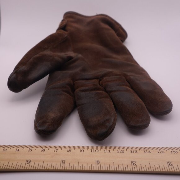 Vintage Diesel Ind. 100% Leather Brown Winter Gloves Made in Italy - Picture 4 of 15